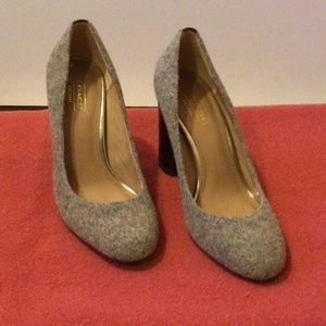Coach wool stack heeled shoes  size 6